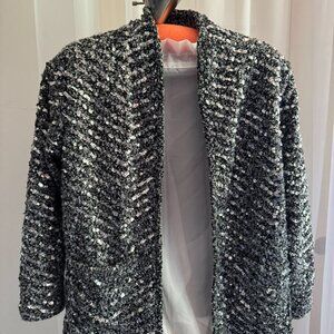 Glamorous Black & Silver Sequin H&M Cardigan - Perfect for Any Occasion!
